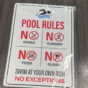 Pool Rules Sign